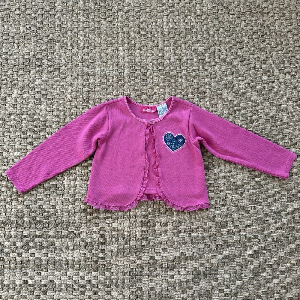 Vintage Kid’s Headquarters Girl’s Pink Sweater Top Size 6 With Embroidery Heart